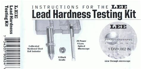 lead hardness test kit|lee lead hardness tester manual.